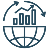 Global growth chart icon